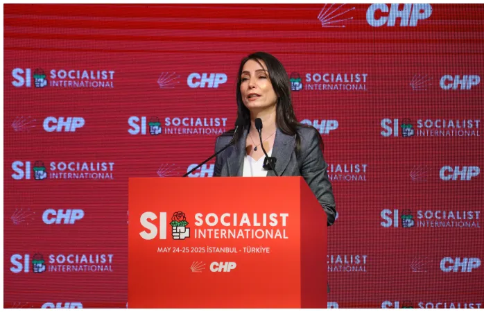 Hatimoğulları Sosyalist Enternasyonal’de konuştu